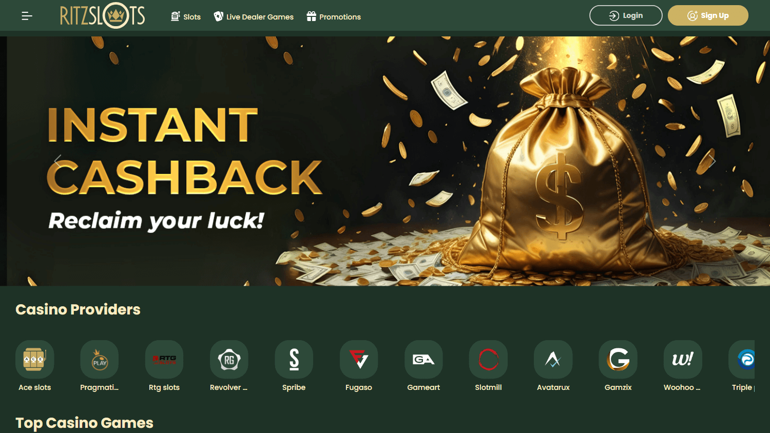 Ritz Slots Casino Desktop screenshot